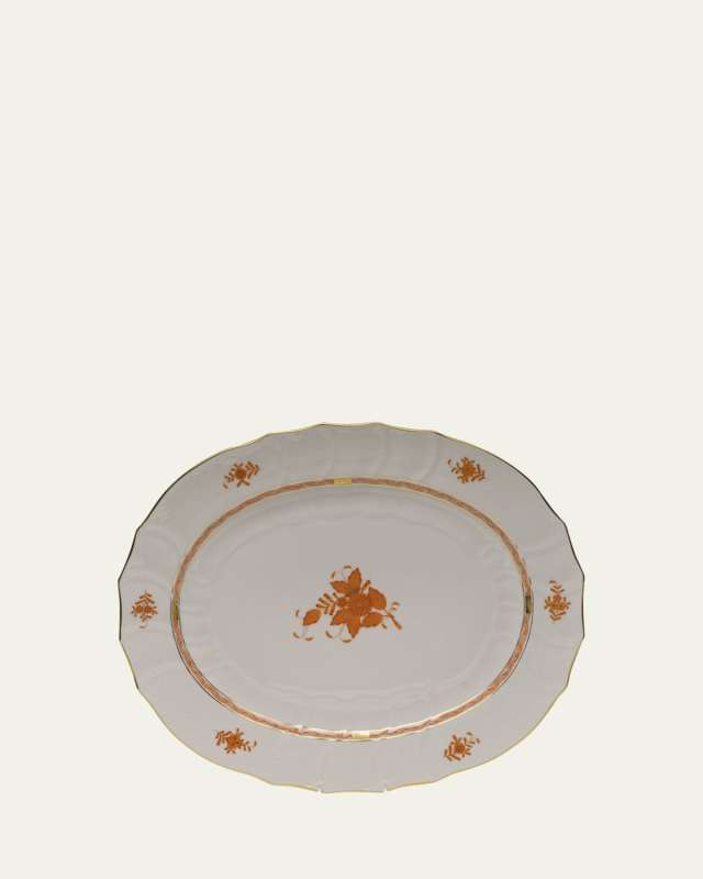 Chinese Bouquet Rust Turkey Platter